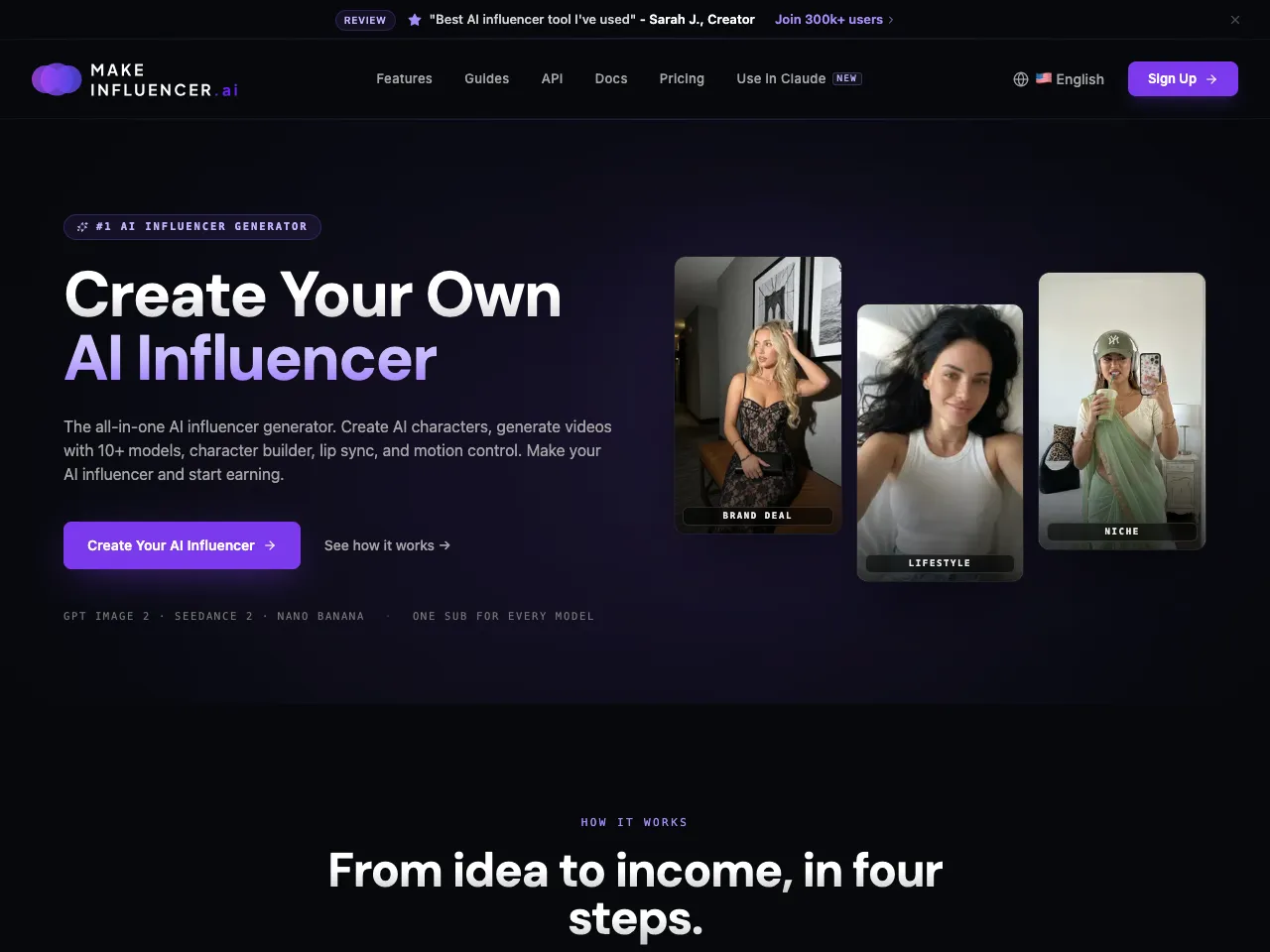 MakeInfluencer.ai project screenshot